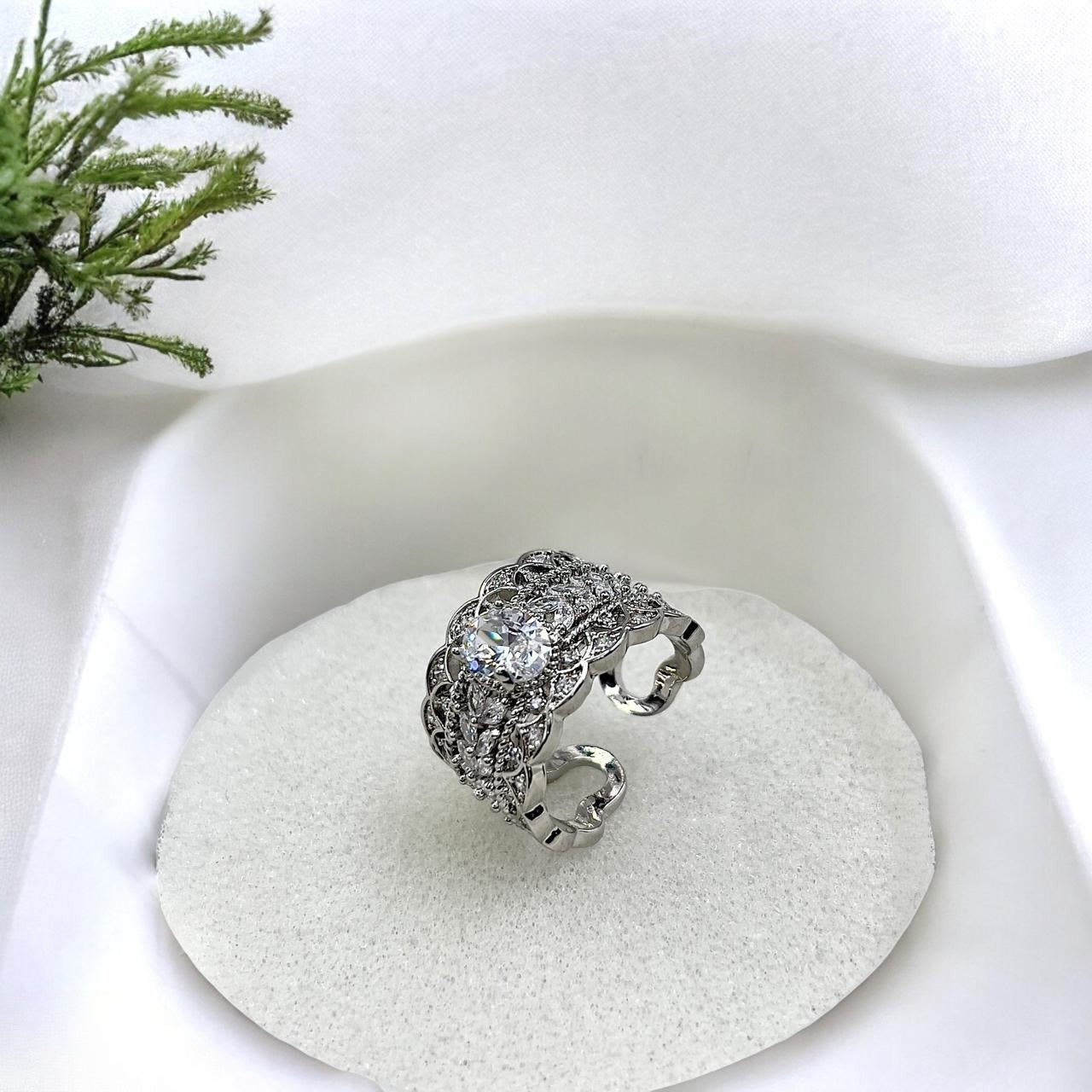 Oval Marquise layered Adjustable Ring