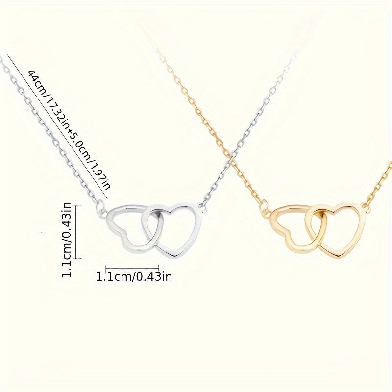 Golden Heart-shaped Necklace For Women