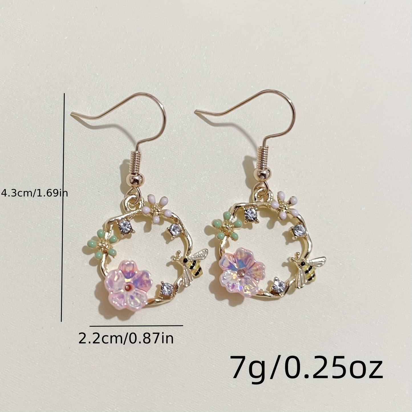 Spring Silvery Needle Flower Stud Earrings