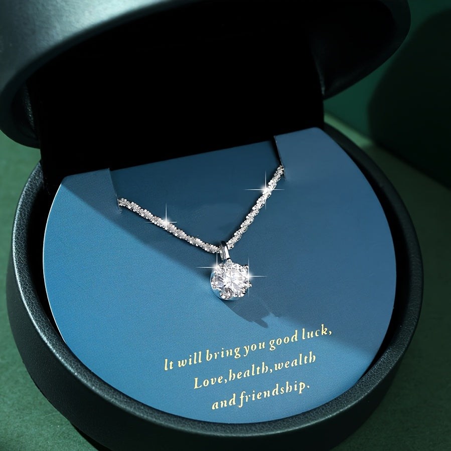 Elegant Sparkling Star Pendant Necklace with Cubic Zirconia