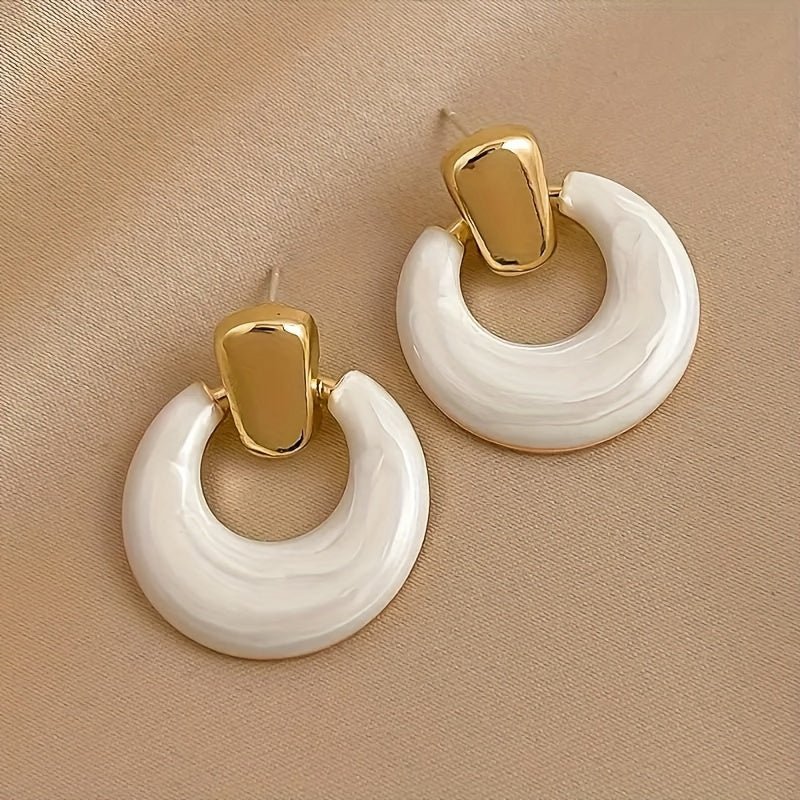 Shiny Hollow Round Water Drop Earrings