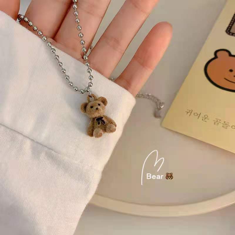 Cool Bear Necklace For Women, Hip-hop Clavicle Chain, Simple And Personalized Teddy Bear