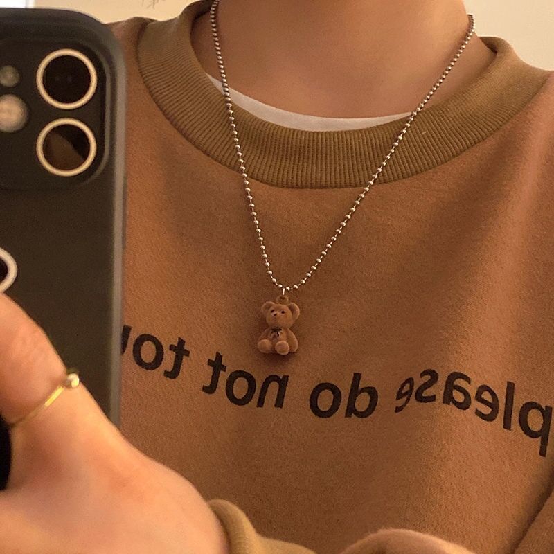 Cool Bear Necklace For Women, Hip-hop Clavicle Chain, Simple And Personalized Teddy Bear