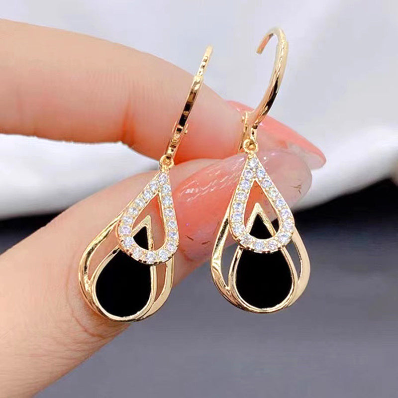 Fashionable New Creativity Simple Hollow Water Droplet Earrings