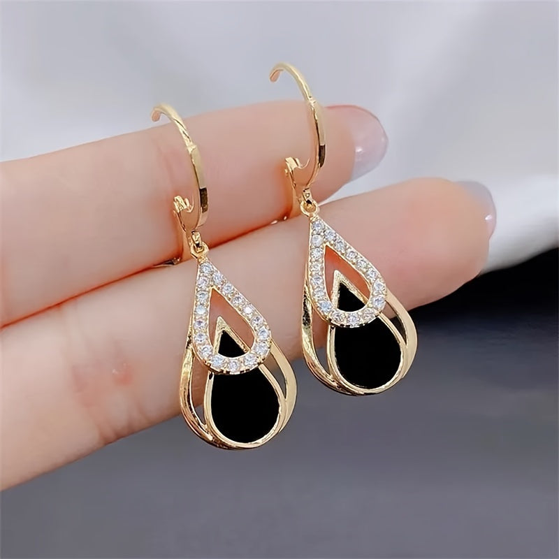 Fashionable New Creativity Simple Hollow Water Droplet Earrings
