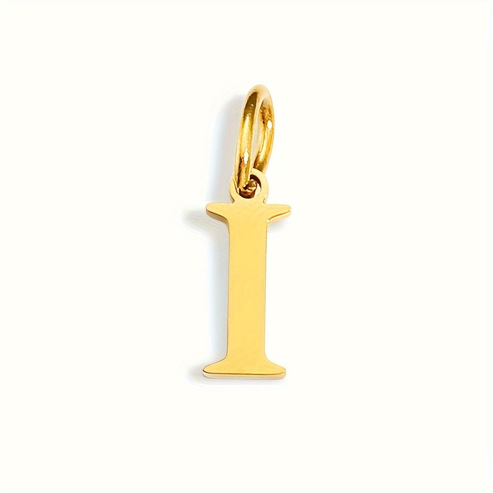 1pc Classic Alphabet Pendant Charm, Stainless Steel, Initial Letter Necklace for Women