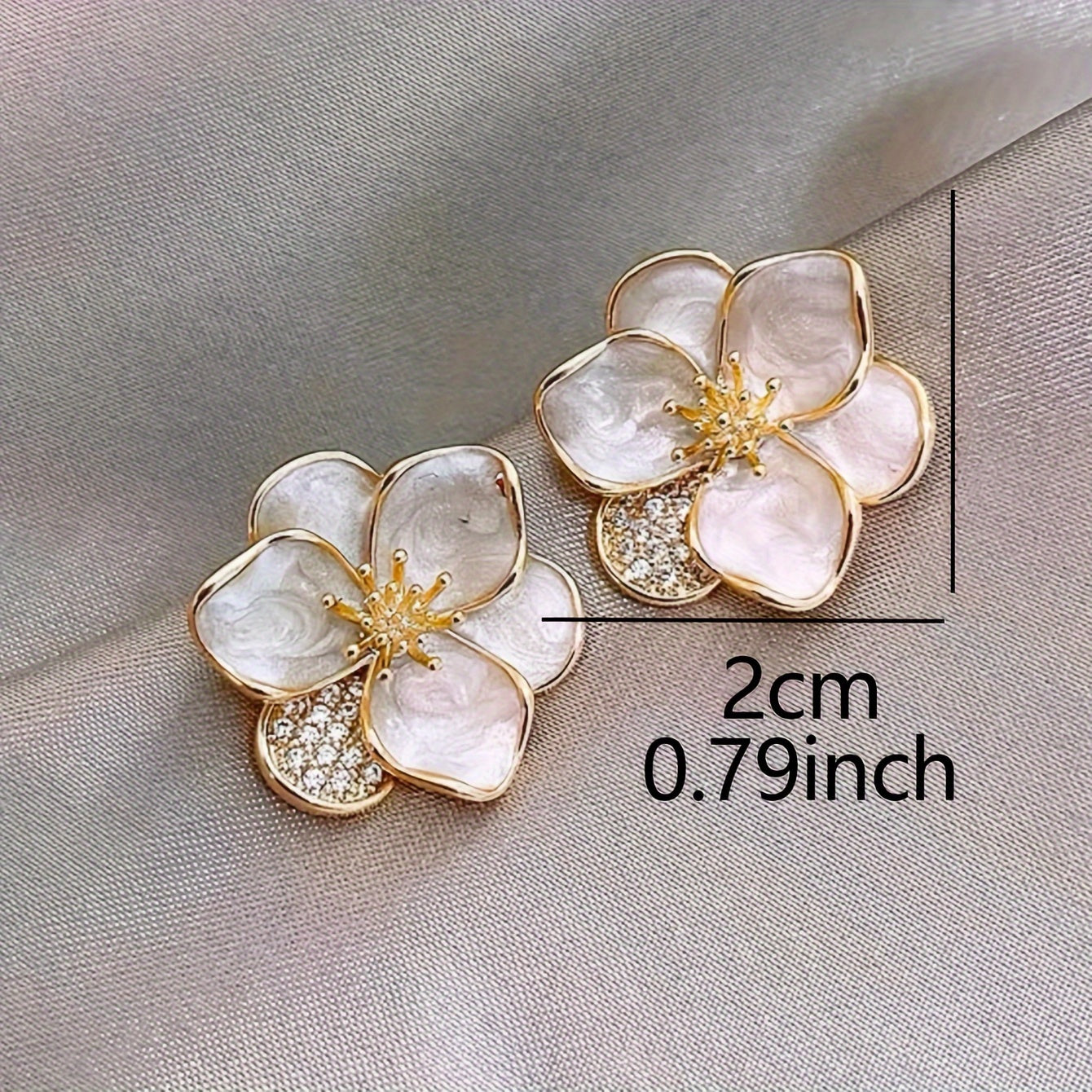Pretty Sweet Flower Design Stud Earrings Zinc Alloy