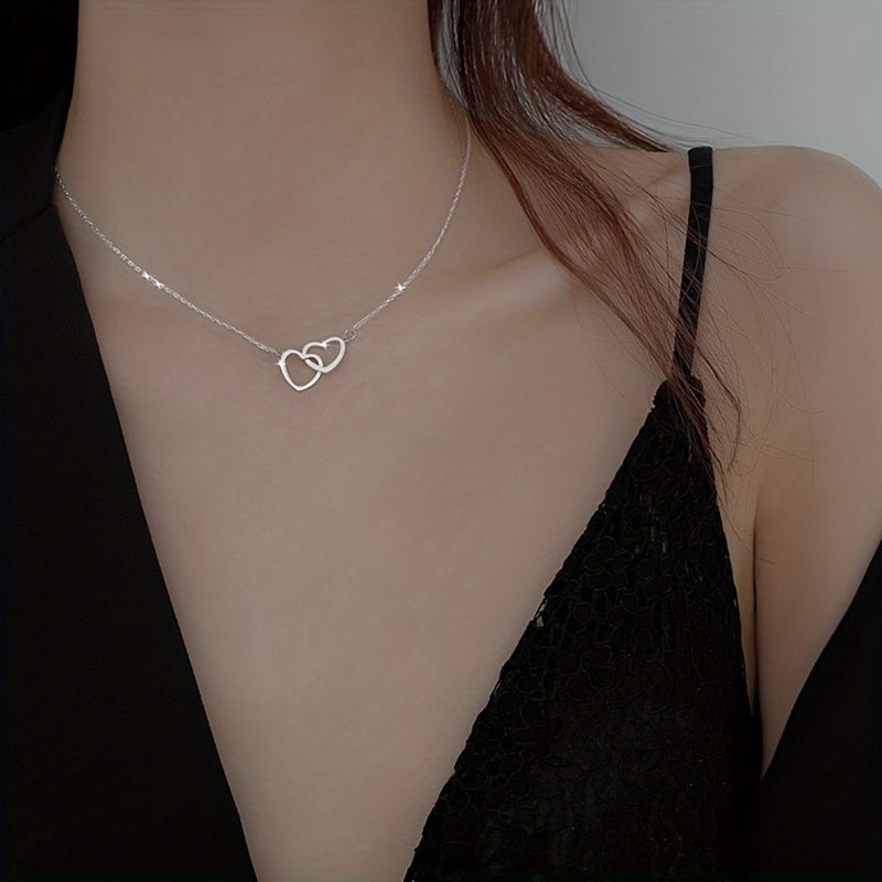 Golden Heart-shaped Necklace For Women