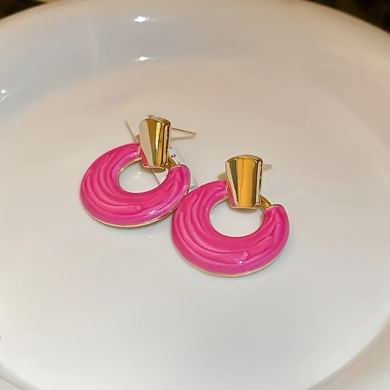 Shiny Hollow Round Water Drop Earrings
