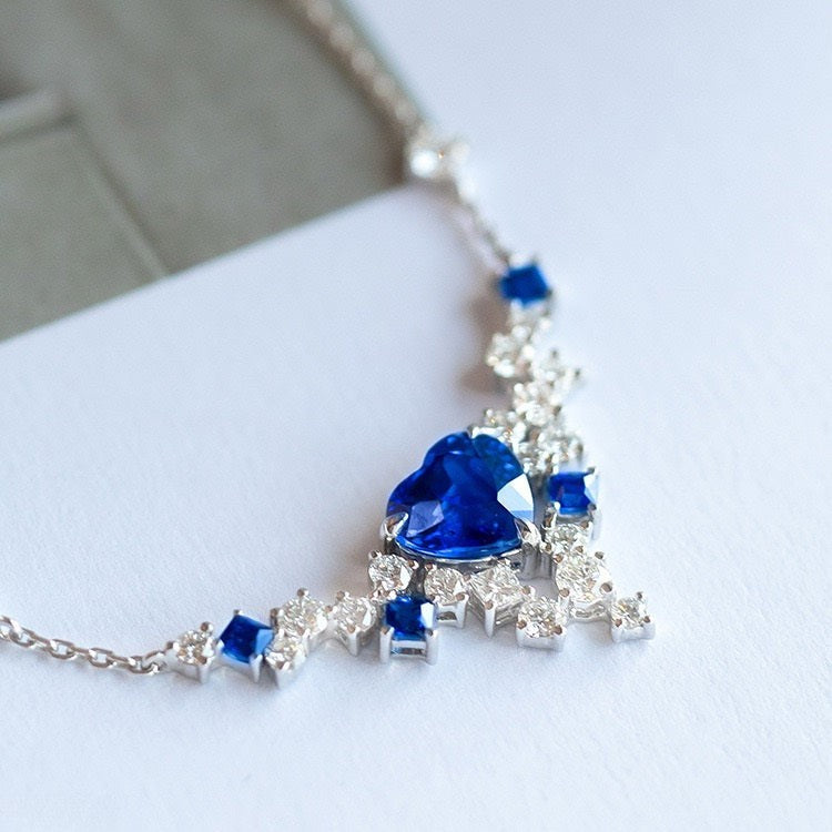 Blue Heart Necklace