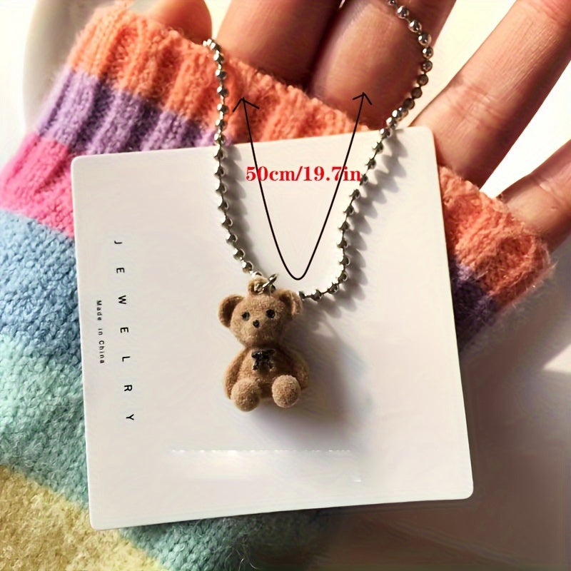 Cool Bear Necklace For Women, Hip-hop Clavicle Chain, Simple And Personalized Teddy Bear
