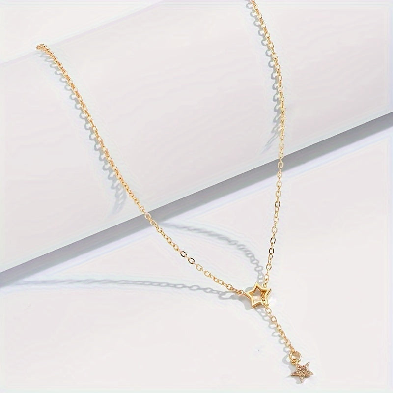Exquisite Shiny Star Y-Shaped Clavicle Chain Necklace For Women