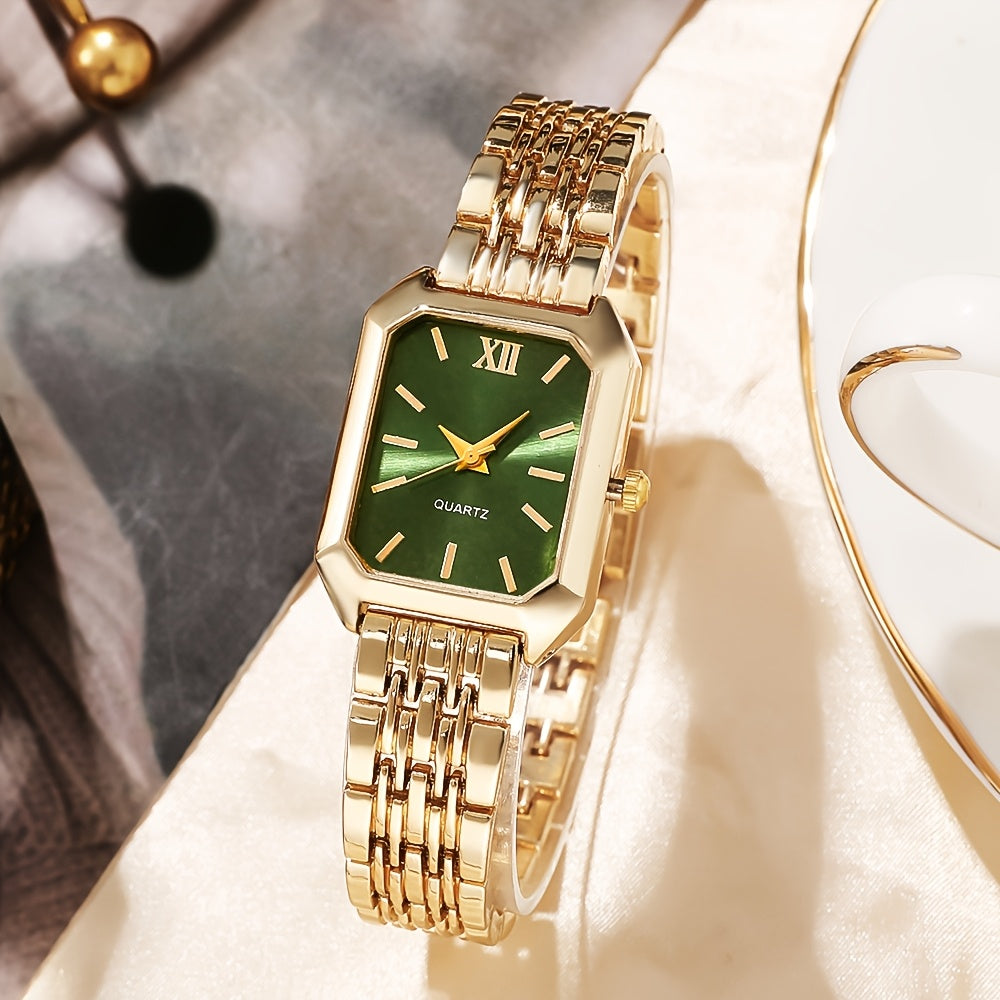 4pcs/1pc Elegant Square Quartz Watch Bracelet