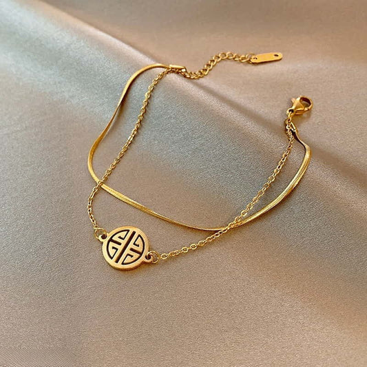 Layered hand Bracelet Adjustable