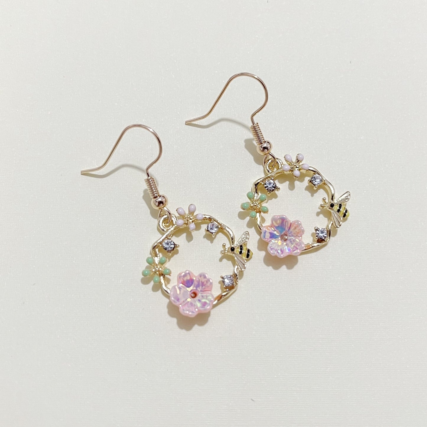 Spring Silvery Needle Flower Stud Earrings