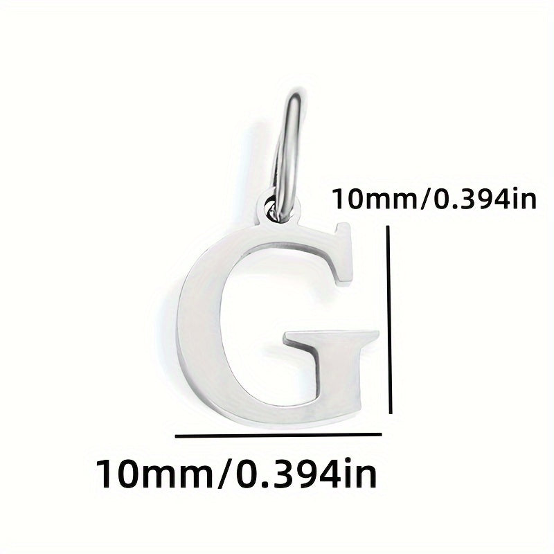 1pc Classic Alphabet Pendant Charm, Stainless Steel, Initial Letter Necklace for Women