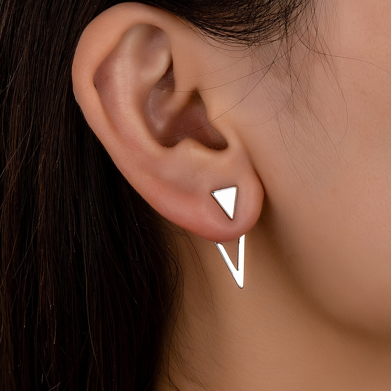 Minimalist Triangle Design Earrings - Versatile & Trendy, Alloy with Iron Posts