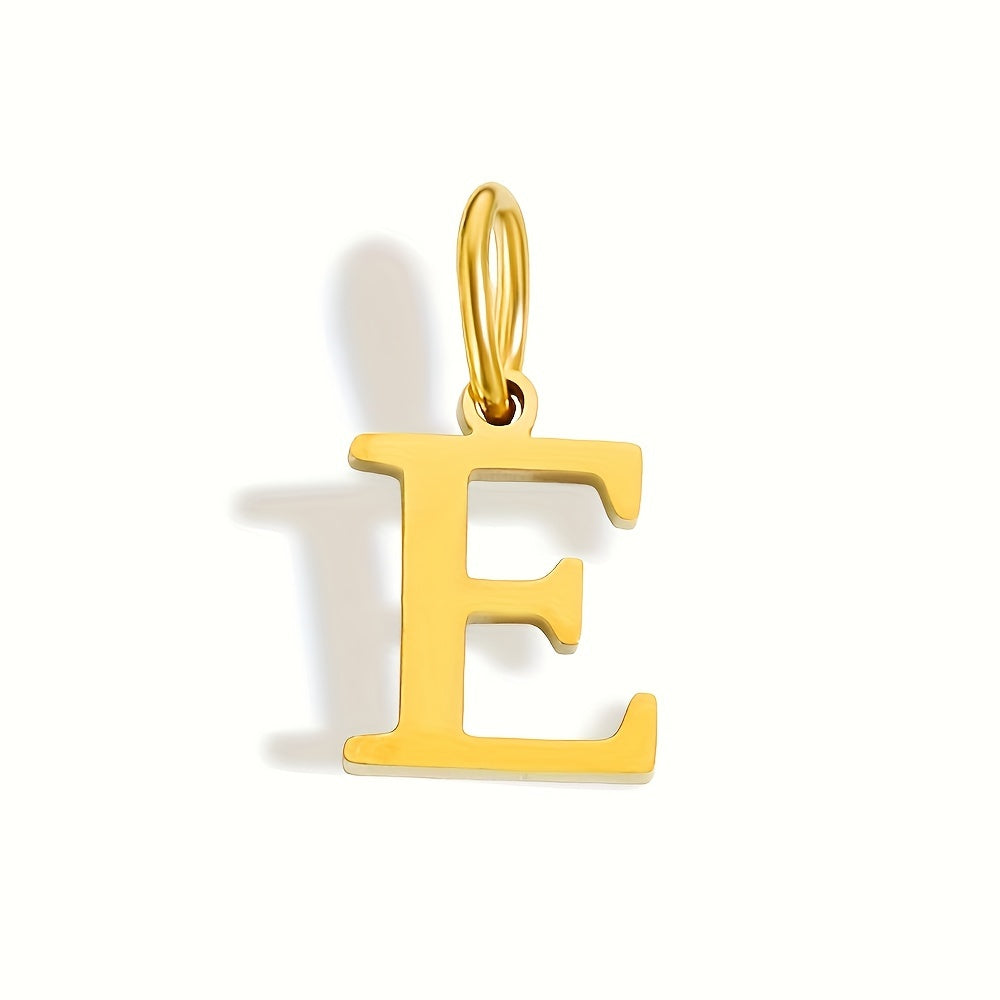 1pc Classic Alphabet Pendant Charm, Stainless Steel, Initial Letter Necklace for Women
