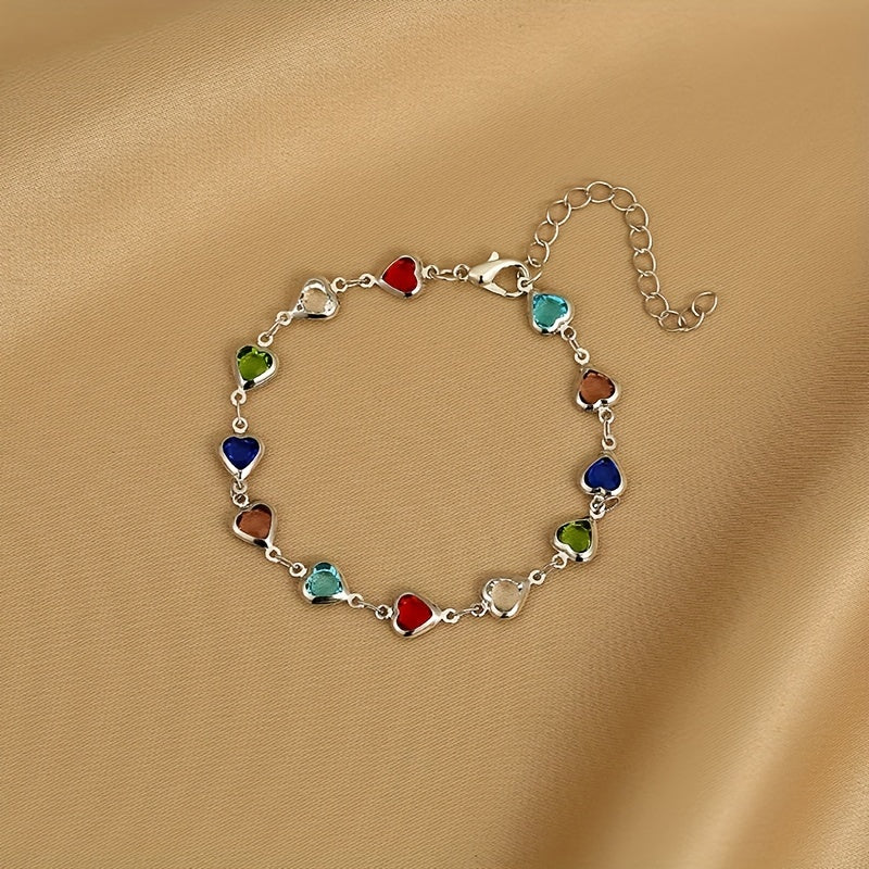 Candy-colored Love Heart Bracelet