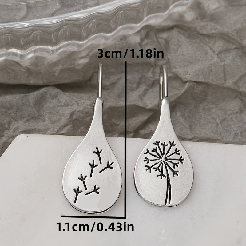Fashionable And Minimalist Dandelion Earrings For Women, Unique Golden Pendant Earring Jewelry