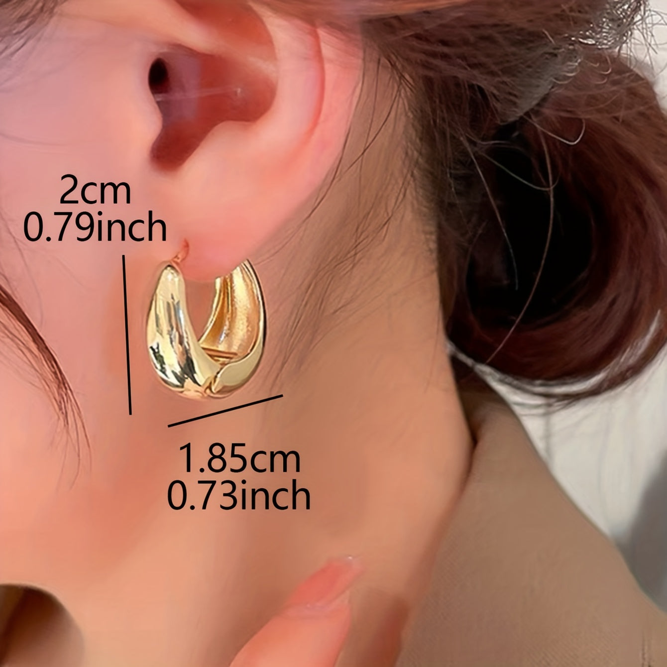 1 Pair Vintage Elegant Geometric Hoop Earrings