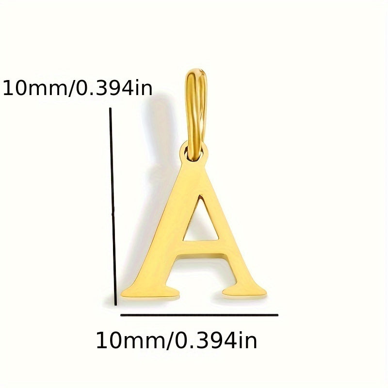 1pc Classic Alphabet Pendant Charm, Stainless Steel, Initial Letter Necklace for Women