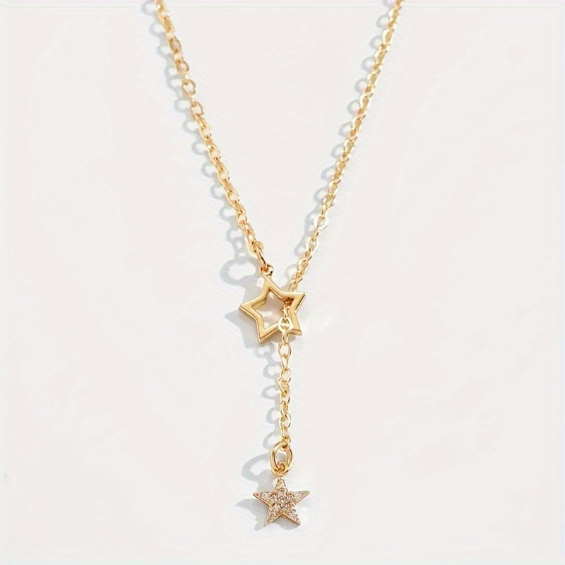 Exquisite Shiny Star Y-Shaped Clavicle Chain Necklace For Women