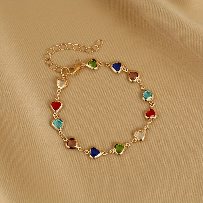 Candy-colored Love Heart Bracelet
