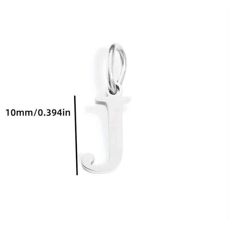 1pc Classic Alphabet Pendant Charm, Stainless Steel, Initial Letter Necklace for Women