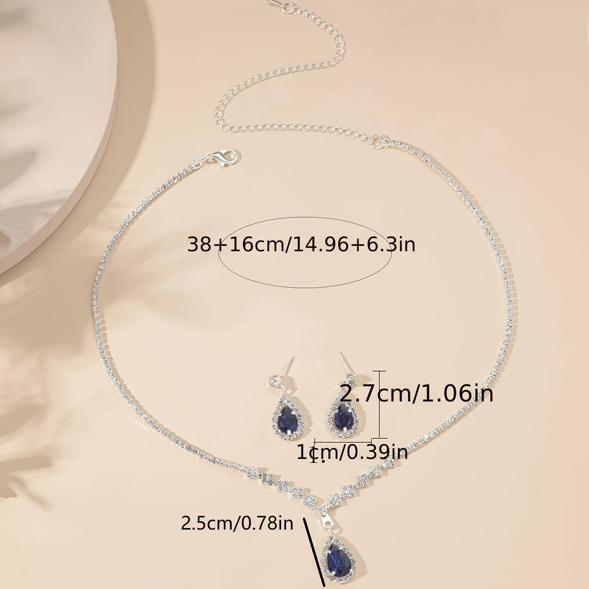 European And American Trendy Claw Chain With Zirconia Necklace And Earrings