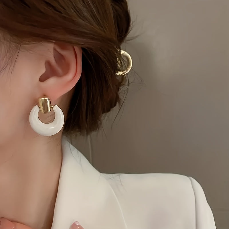 Shiny Hollow Round Water Drop Earrings