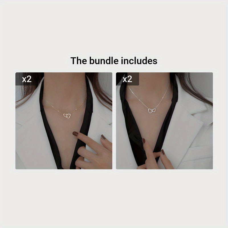 Golden Heart-shaped Necklace For Women