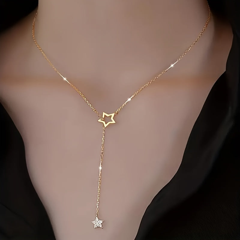Exquisite Shiny Star Y-Shaped Clavicle Chain Necklace For Women
