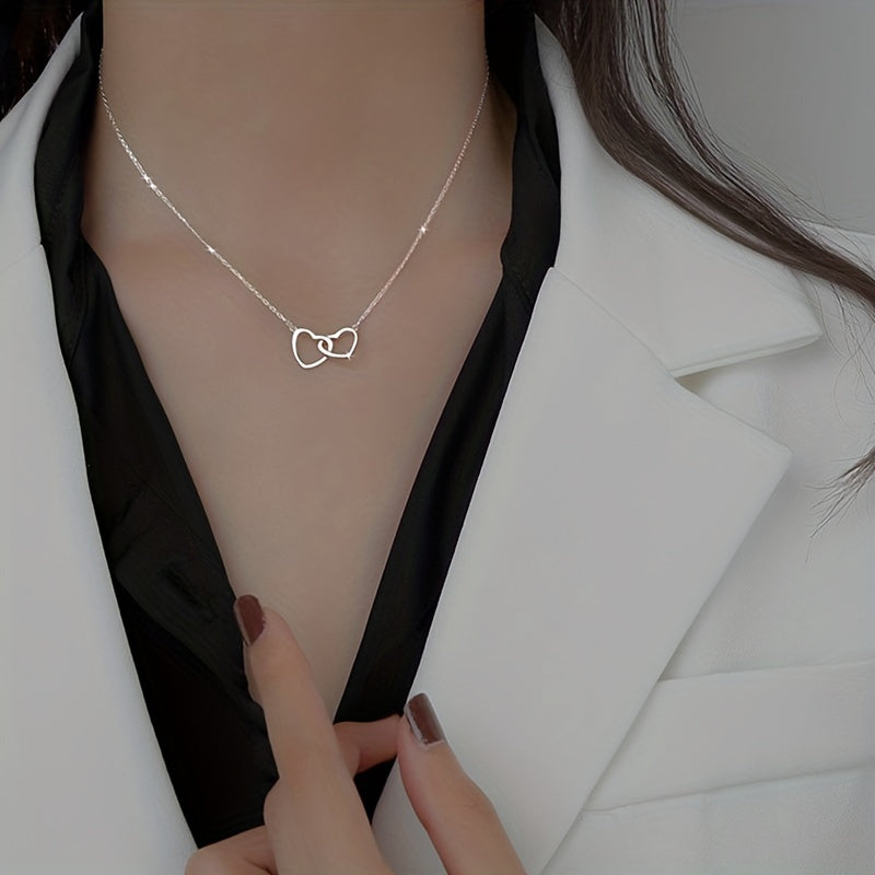 Golden Heart-shaped Necklace For Women