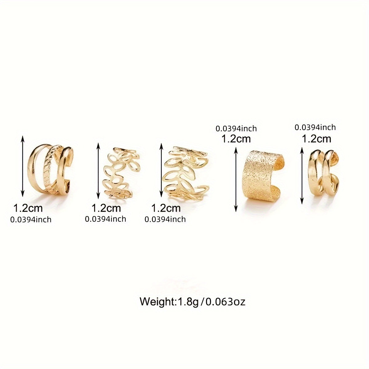 5pcs/set Elegant Women's Ear Cuff