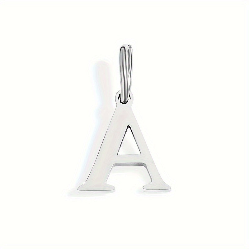1pc Classic Alphabet Pendant Charm, Stainless Steel, Initial Letter Necklace for Women