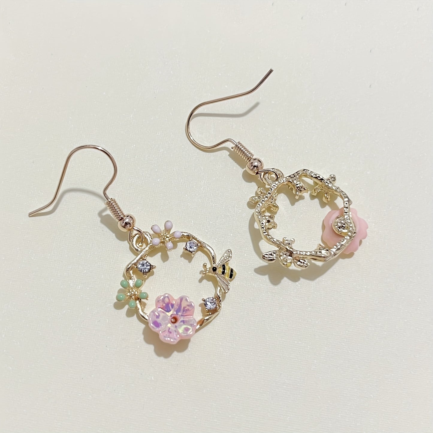 Spring Silvery Needle Flower Stud Earrings