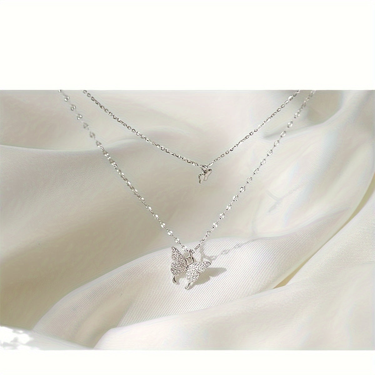 Double Layer Butterfly Alloy Necklace