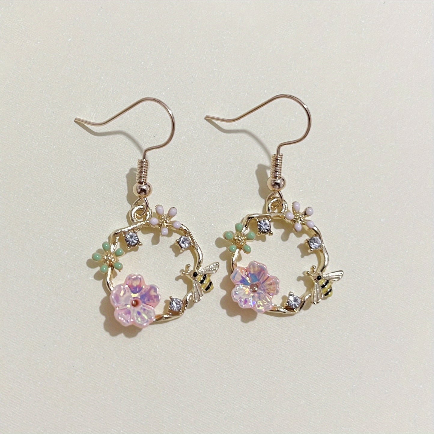Spring Silvery Needle Flower Stud Earrings