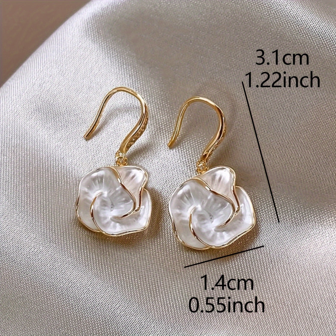 White Flower Dangle Earrings