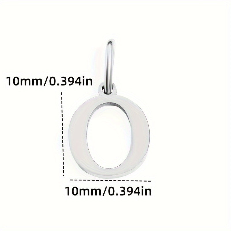 1pc Classic Alphabet Pendant Charm, Stainless Steel, Initial Letter Necklace for Women