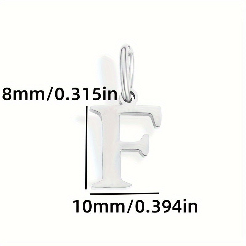 1pc Classic Alphabet Pendant Charm, Stainless Steel, Initial Letter Necklace for Women