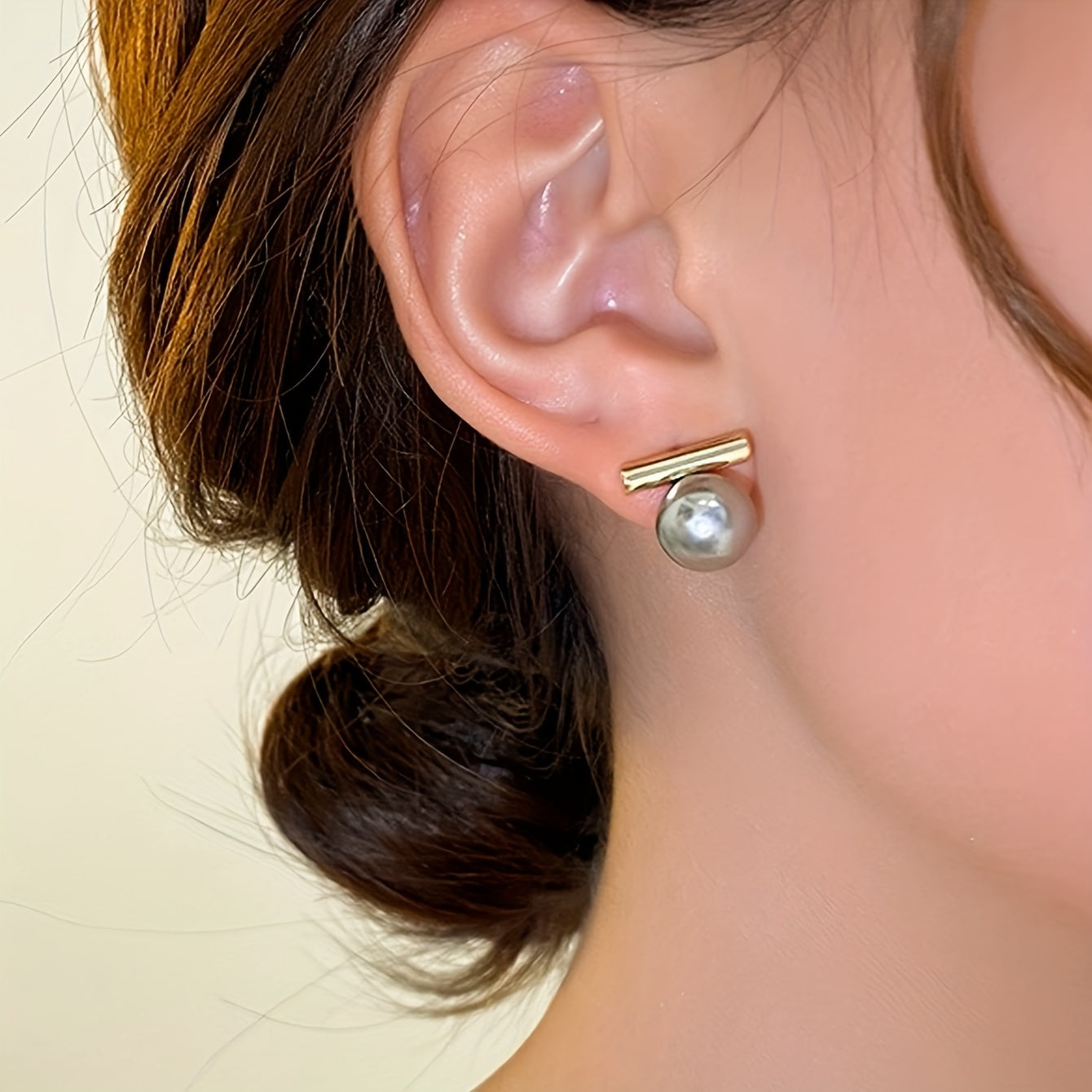Simple And Luxury Gray Imitation Pearl Earrings For Women