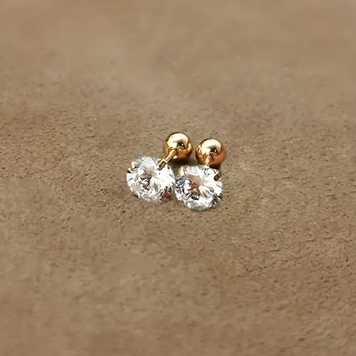 1 Pair or 3 Pairs Stainless Steel 18K Gold Plated Four-claw Twisted Ball Zirconia Earrings