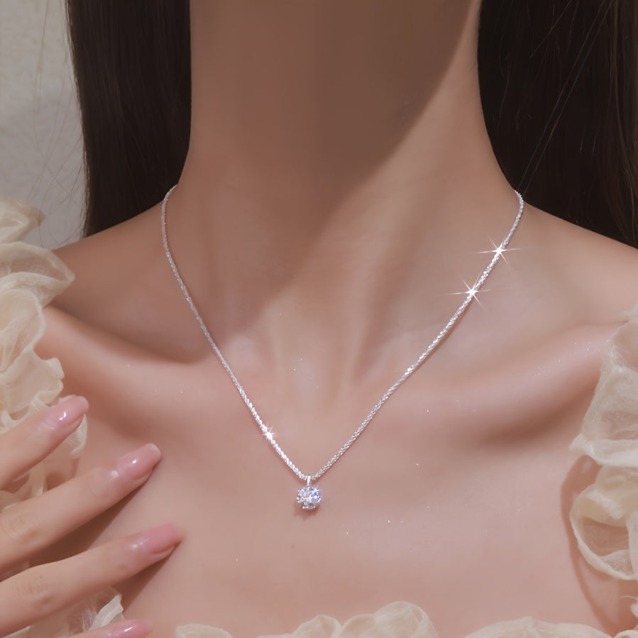 Elegant Sparkling Star Pendant Necklace with Cubic Zirconia