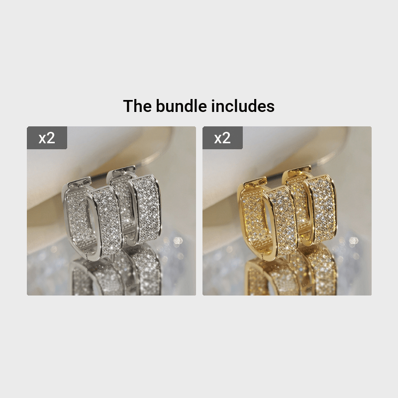 Dainty Paved CZ Hoop Earrings 18k Gold Plated Ear