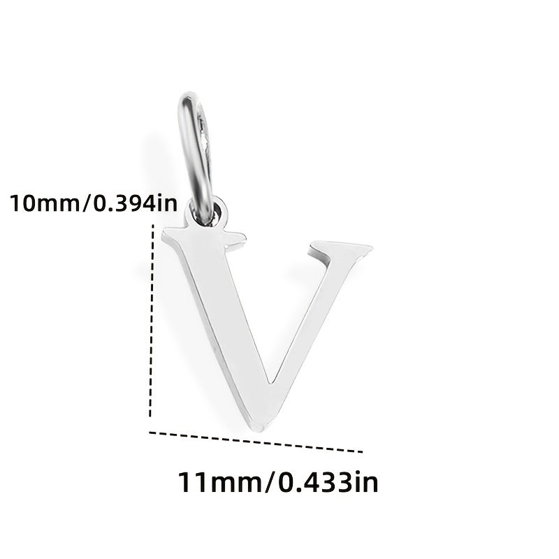 1pc Classic Alphabet Pendant Charm, Stainless Steel, Initial Letter Necklace for Women