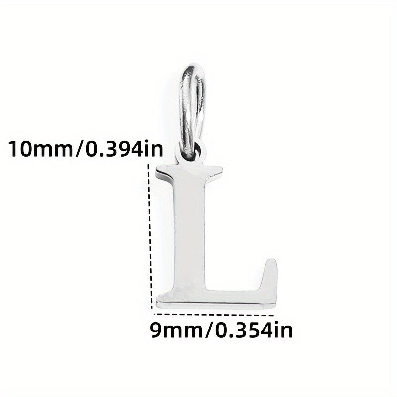 1pc Classic Alphabet Pendant Charm, Stainless Steel, Initial Letter Necklace for Women