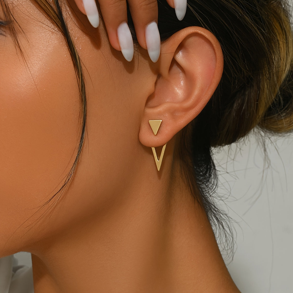 Minimalist Triangle Design Earrings - Versatile & Trendy, Alloy with Iron Posts