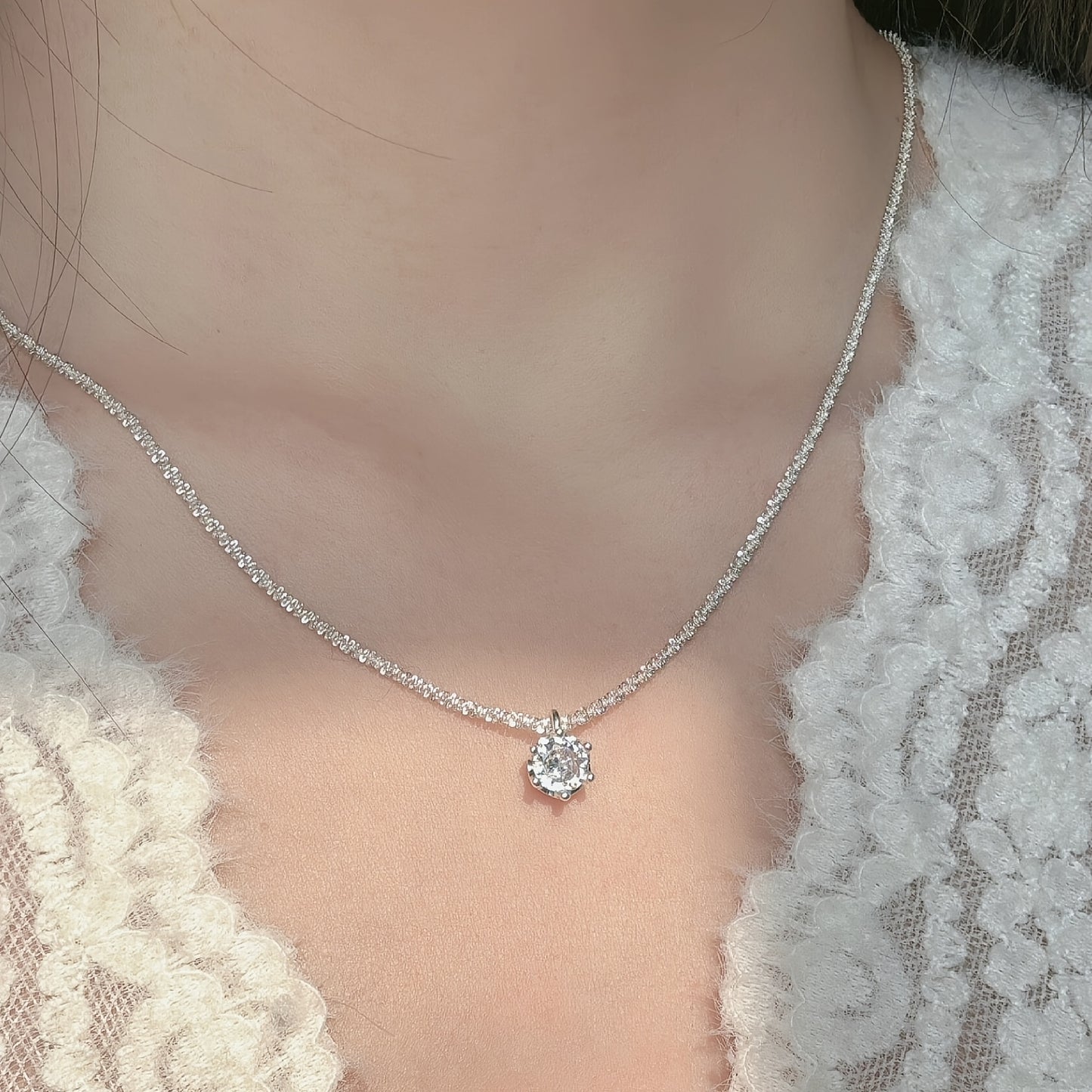 Elegant Sparkling Star Pendant Necklace with Cubic Zirconia